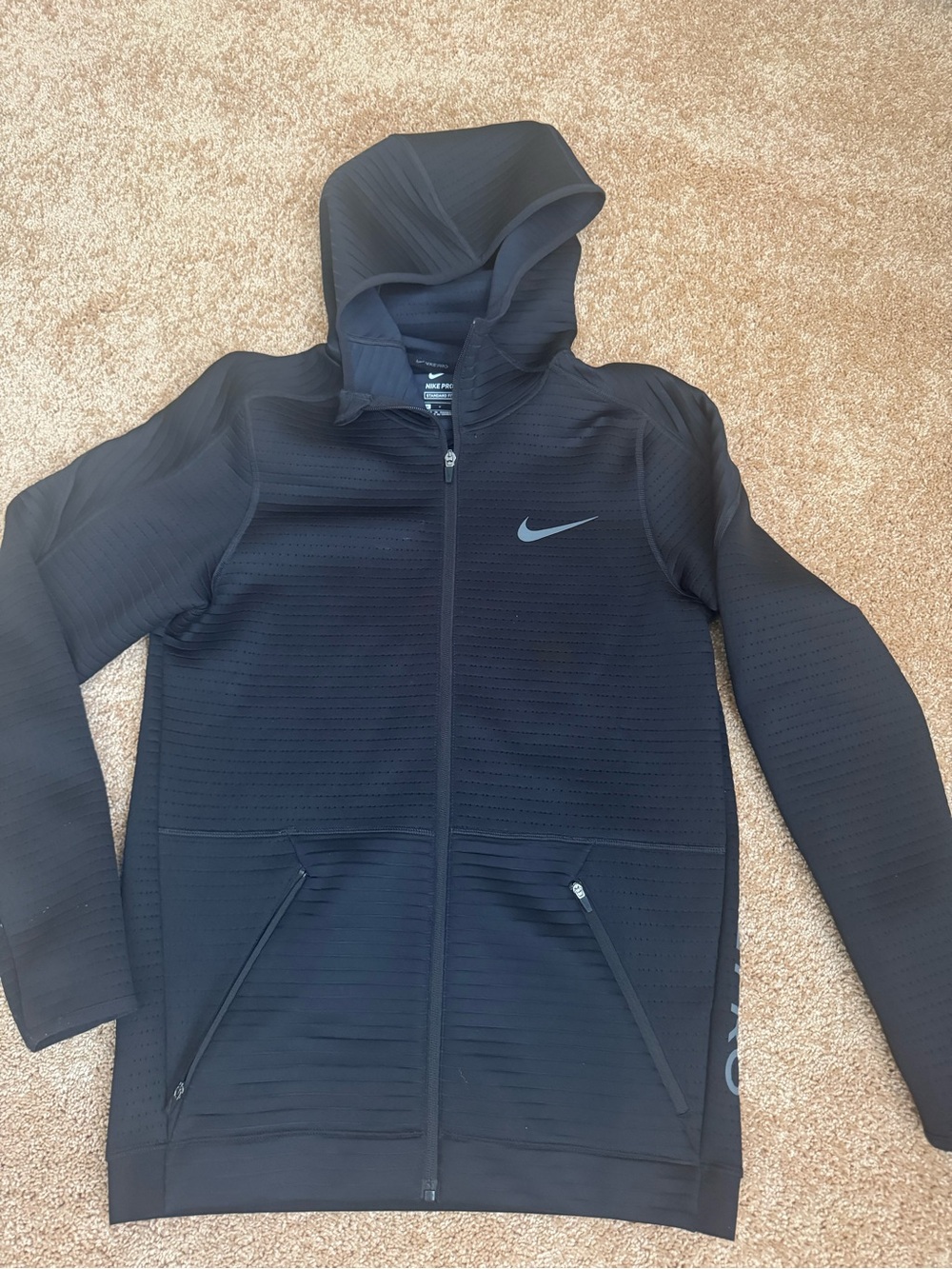 Nike Men's Black Hooded Full-Zip size small great condition